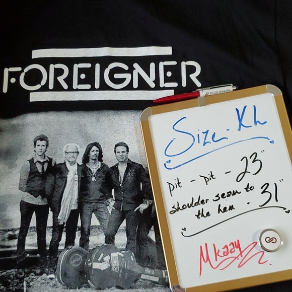 FOREIGNER black short sleeve concert band graphic tee shirt Kelly Hanson XL - Picture 4 of 5